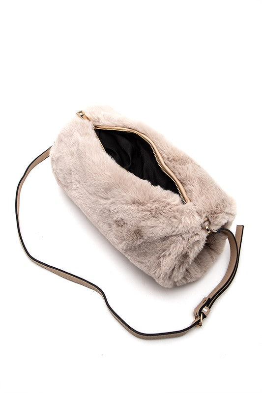 1 Hand Warmer Faux Fur Crossbody Bag