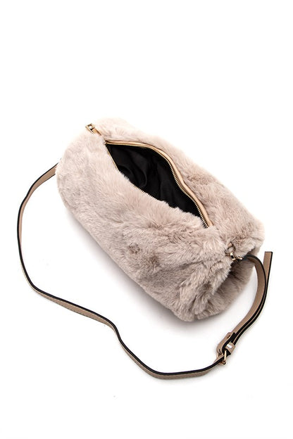 1 Hand Warmer Faux Fur Crossbody Bag