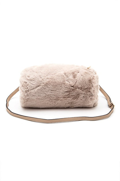 1 Hand Warmer Faux Fur Crossbody Bag