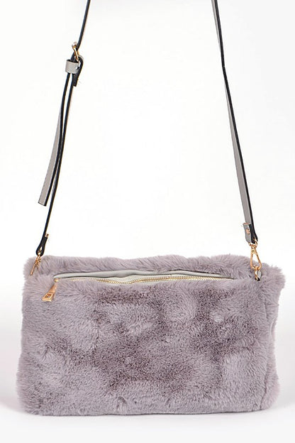 1 Hand Warmer Faux Fur Crossbody Bag