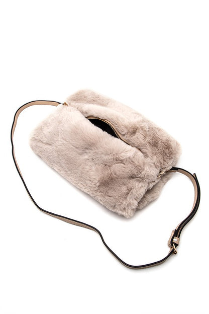 1 Hand Warmer Faux Fur Crossbody Bag