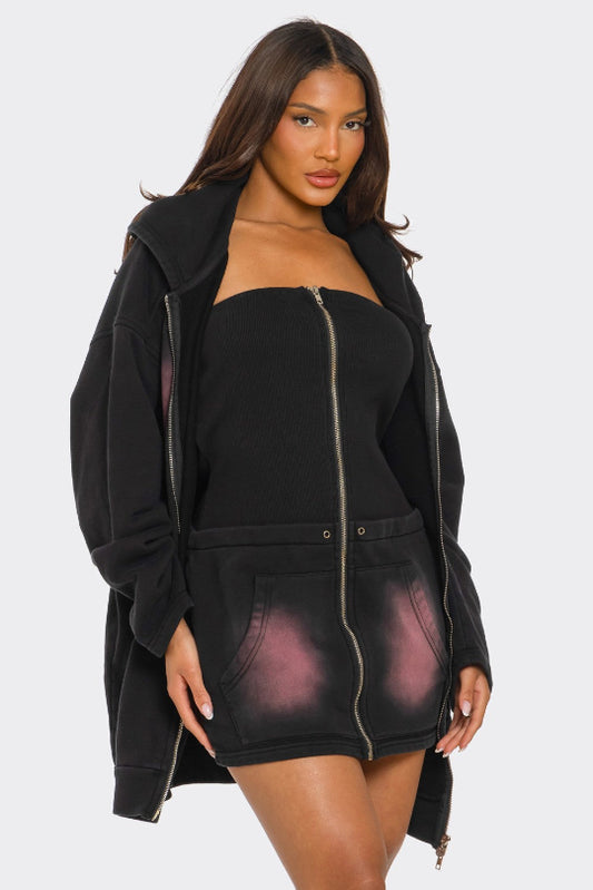 Afterglow Ombre Hoodie Skirt Set