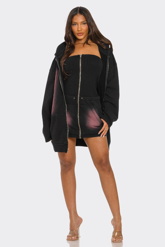 Afterglow Ombre Hoodie Skirt Set