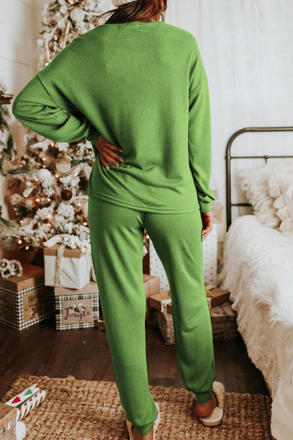 Sequin Stocking Long Sleeve Christmas Lounge Set