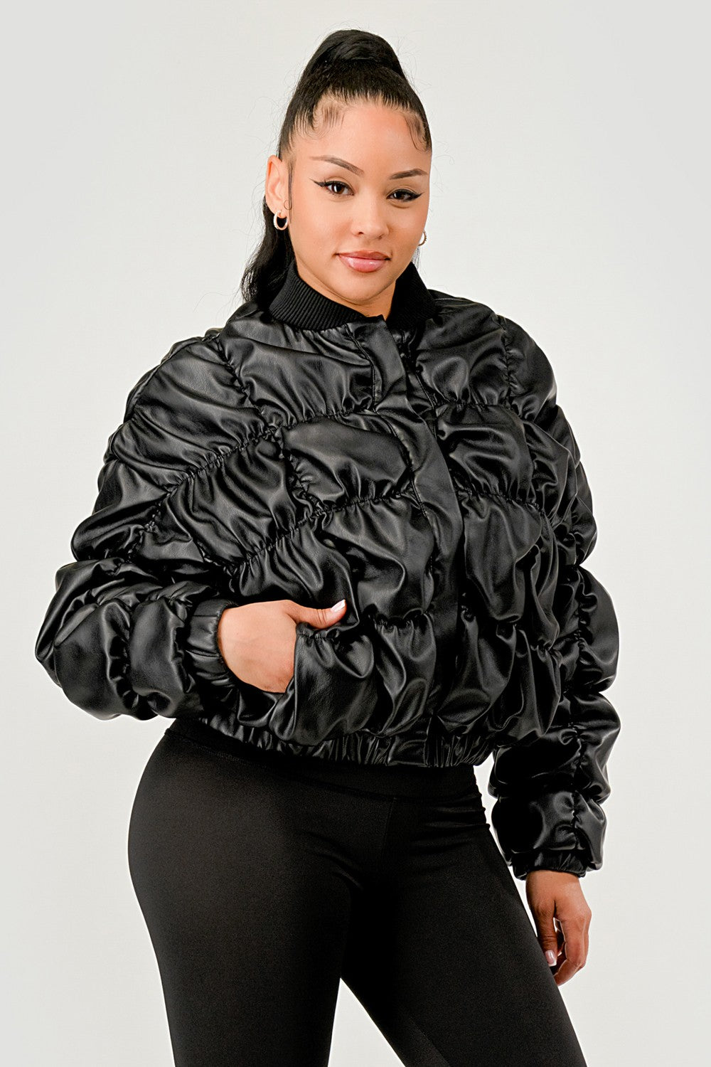 Women’s After Dark Ruched Bomber Jacket
