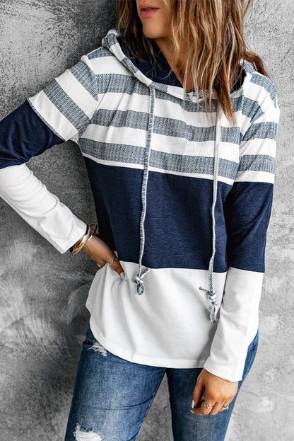 Striped Long Sleeve Pullover Hoodie