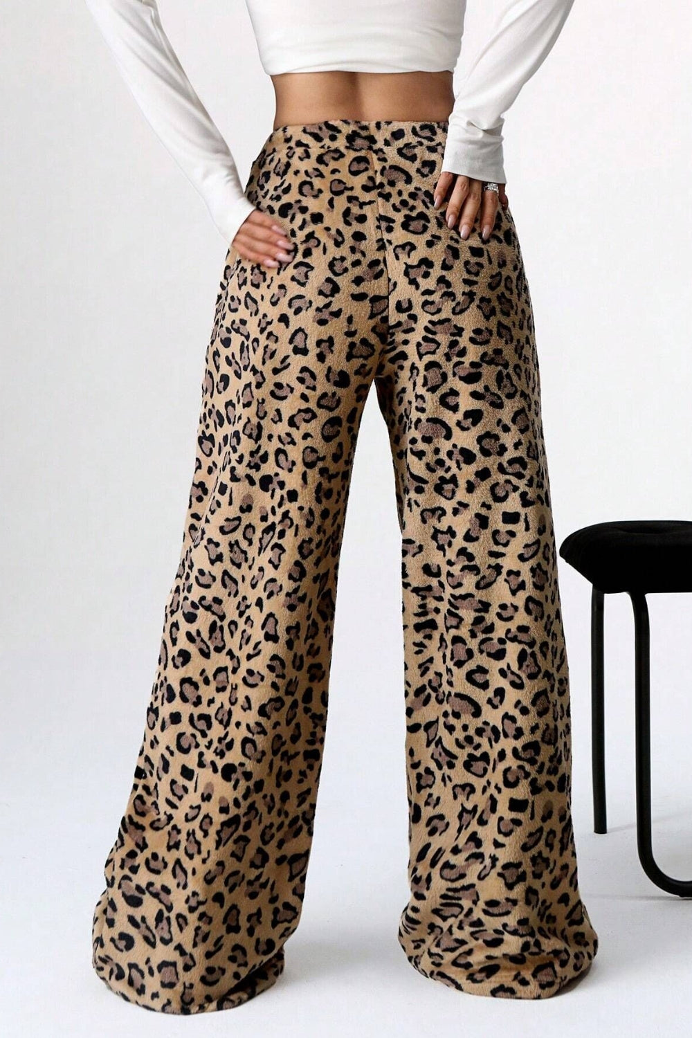 Women's Leopard Wide Leg Lounge Pants