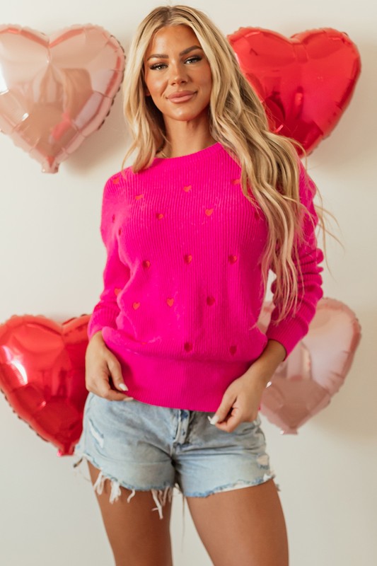 Red Sweetheart Drop Shaped Sweater