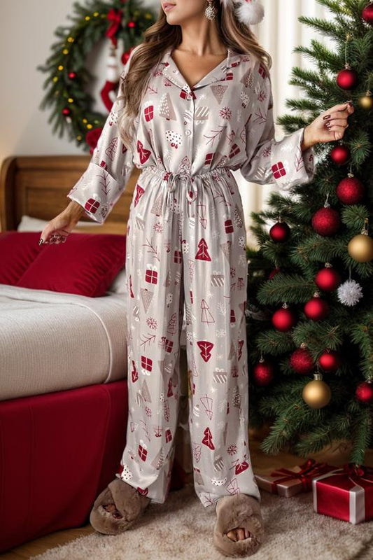 Christmas Present Long Sleeve Top and Pants Lounge Set