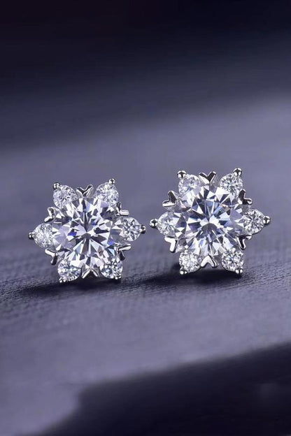 2 Ct. Moissanite Floral Stud Earrings