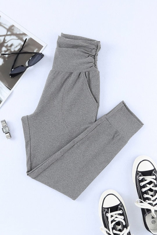 Pleated Pocket High Waisted Joggers Sweats