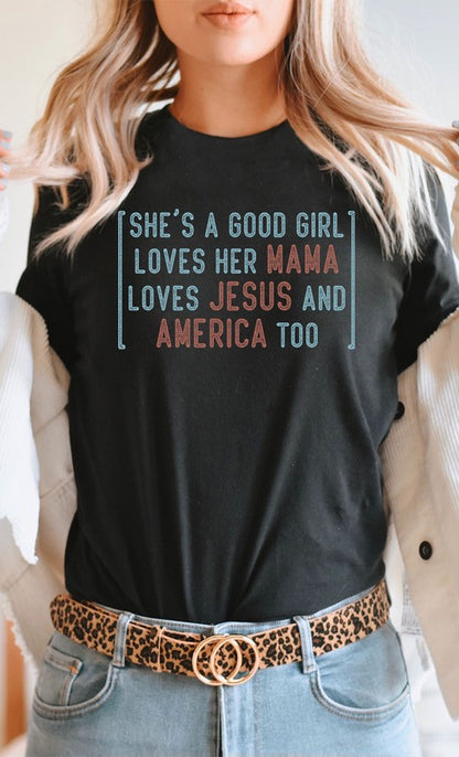 Camiseta gráfica "Ella es una buena chica" PLUS