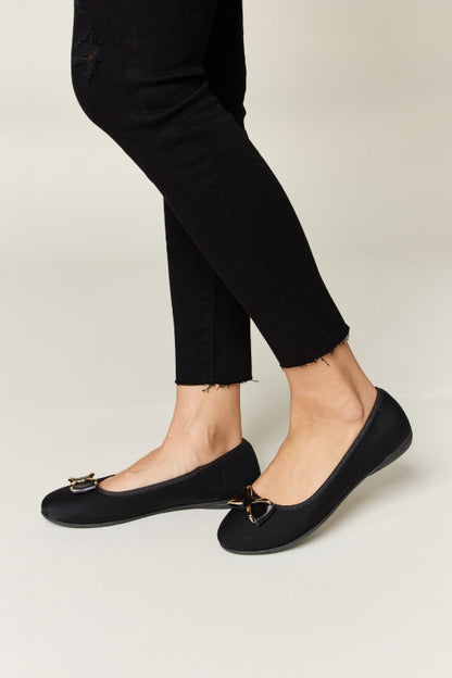 Midnight Charm Bow Flat Loafers