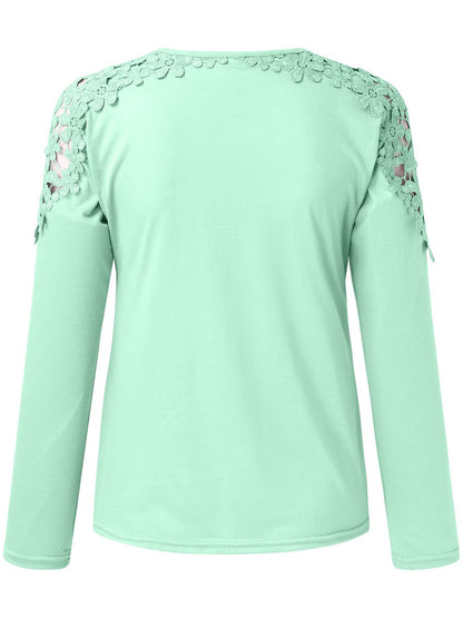 Camiseta de manga larga con cuello redondo y corte de tamaño completo