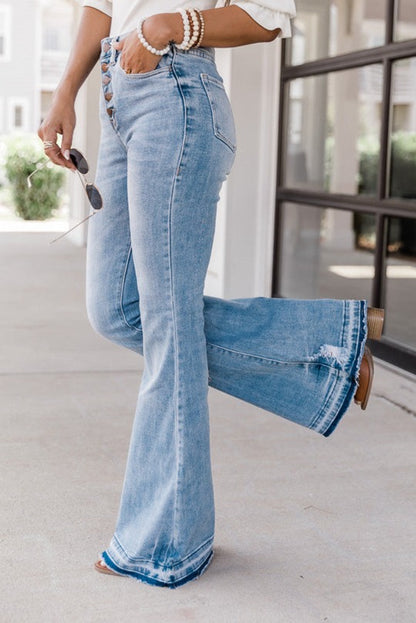 Light Blue High Waisted Bell Bottom Jeans