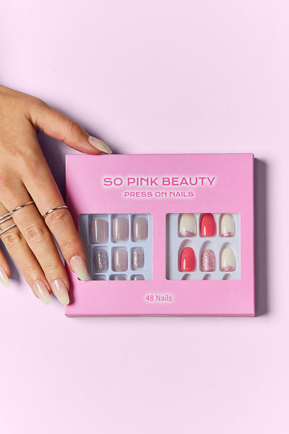 Uñas postizas SO PINK BEAUTY, 2 paquetes