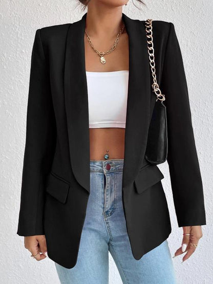 Square Shoulder Long Sleeve Blazer