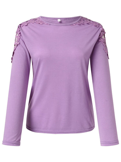 Camiseta de manga larga con cuello redondo y corte de tamaño completo