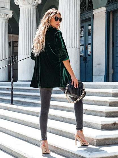 Women's Button Up Long Sleeve Blazer with Pocket