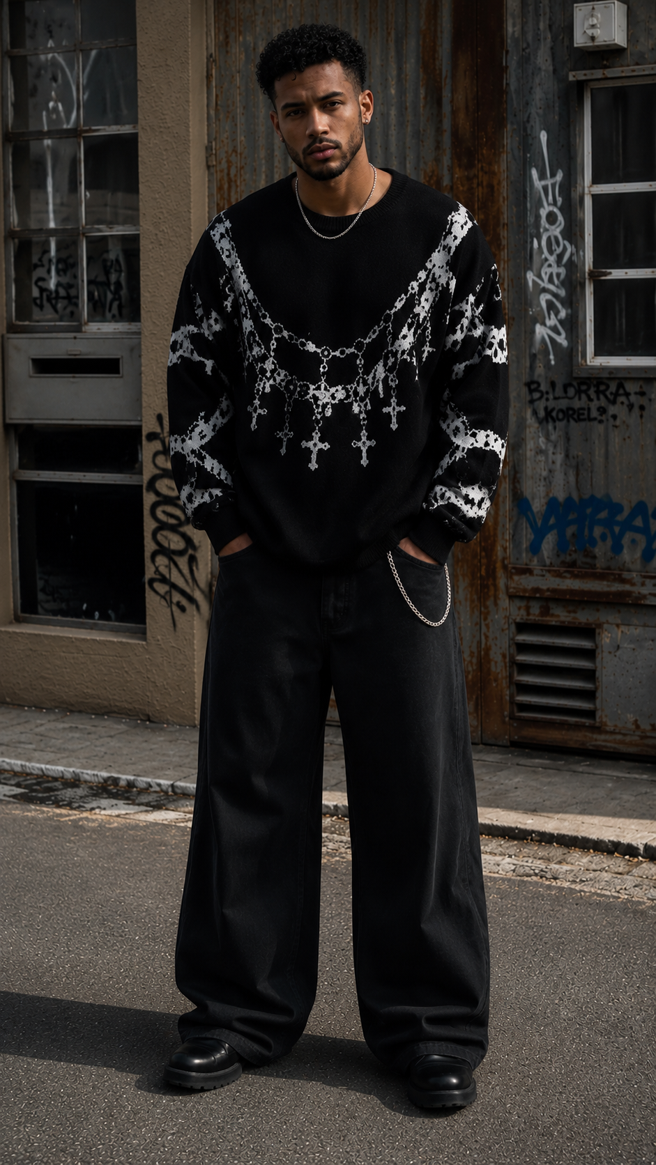Men’s Crossfire Sequin Knit Pullover Sweater