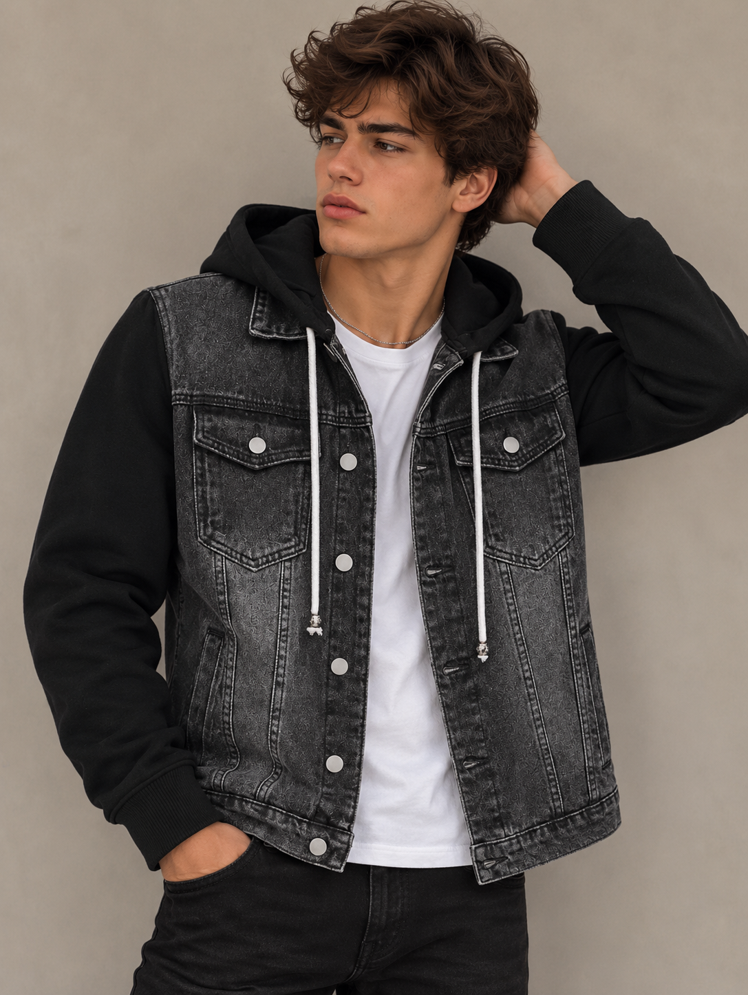 Men’s Double Take Hooded Denim Jacket