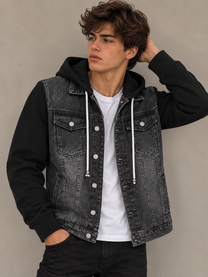Men’s Double Take Hooded Denim Jacket