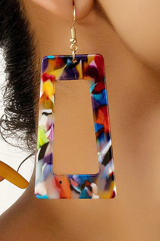 Colorful Geometric Fashion Rectangle Shaped Earrings