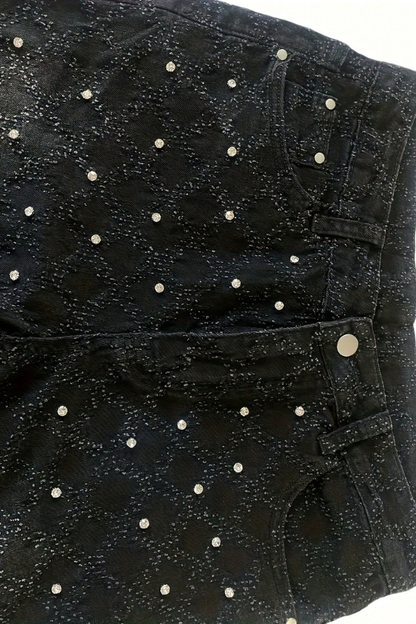 Men's Street Style Slim Fit Rhinestone Denim Jeans