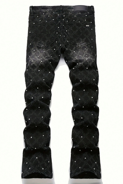 Men's Street Style Slim Fit Rhinestone Denim Jeans