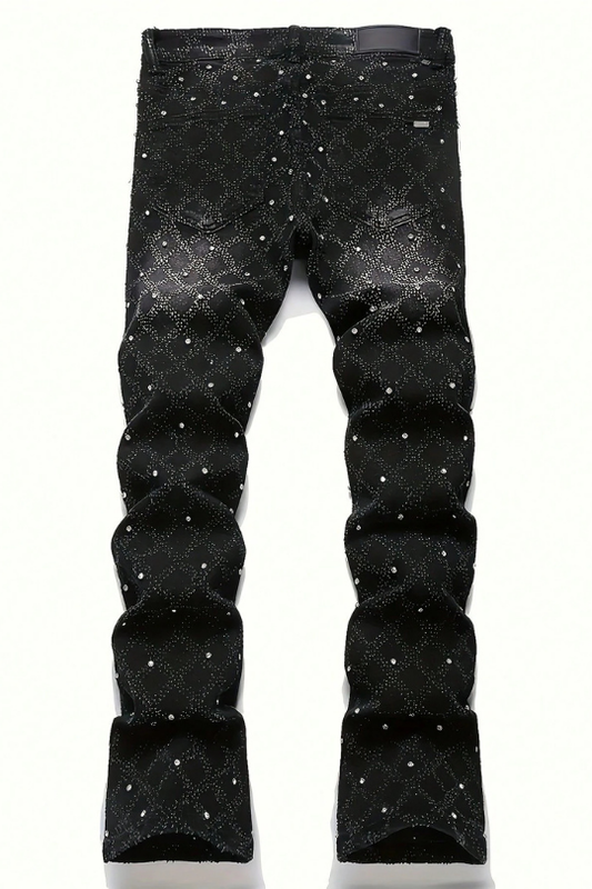 Men's Street Style Slim Fit Rhinestone Denim Jeans