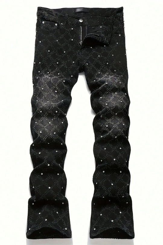 Men's Street Style Slim Fit Rhinestone Denim Jeans