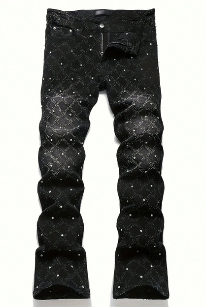 Men's Street Style Slim Fit Rhinestone Denim Jeans