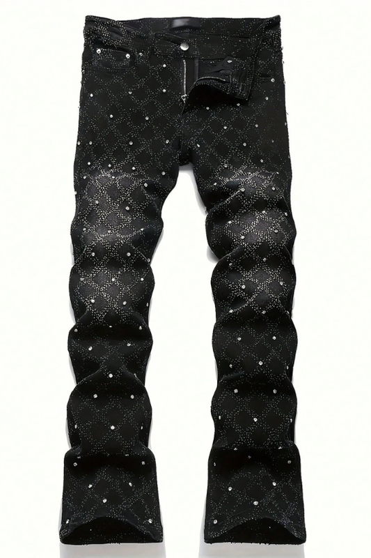 Men's Street Style Slim Fit Rhinestone Denim Jeans