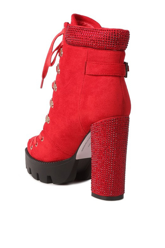 Women's Rhinestone Ankle Platform Booties