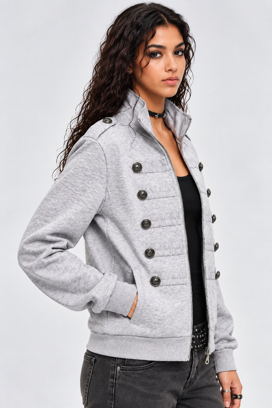 Women's Imperial Zip Up Long Sleeve Jacket