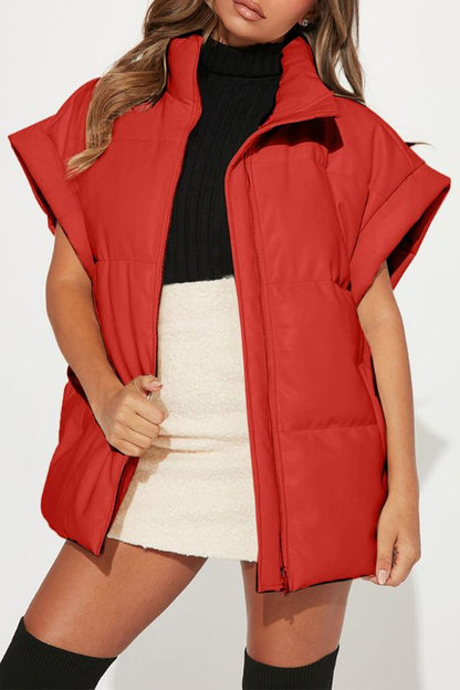 Fashionable Urban Chic Zip Up Vest Coat