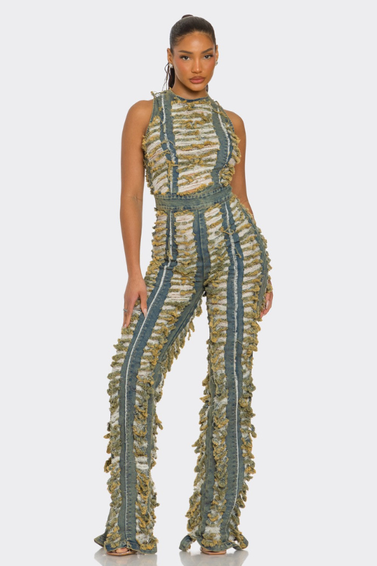 Golden Horizon Fringe Jumpsuit