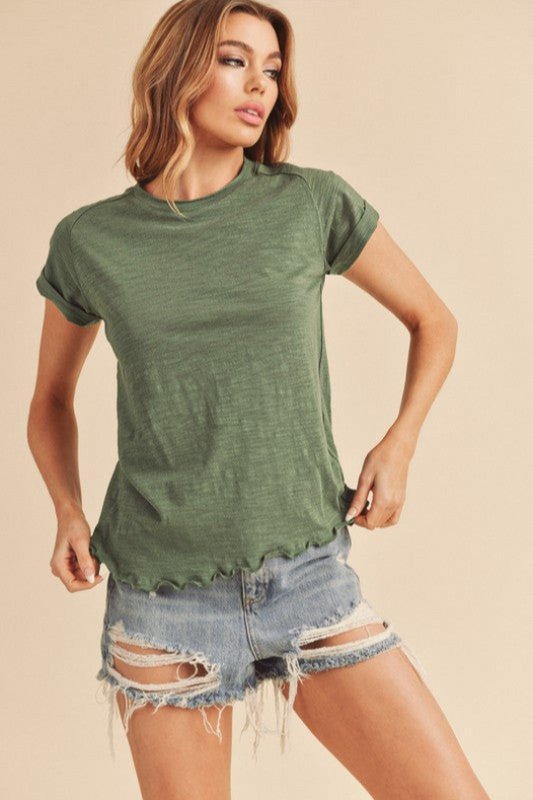 Green Lettuce Edge Short Sleeve T-Shirt