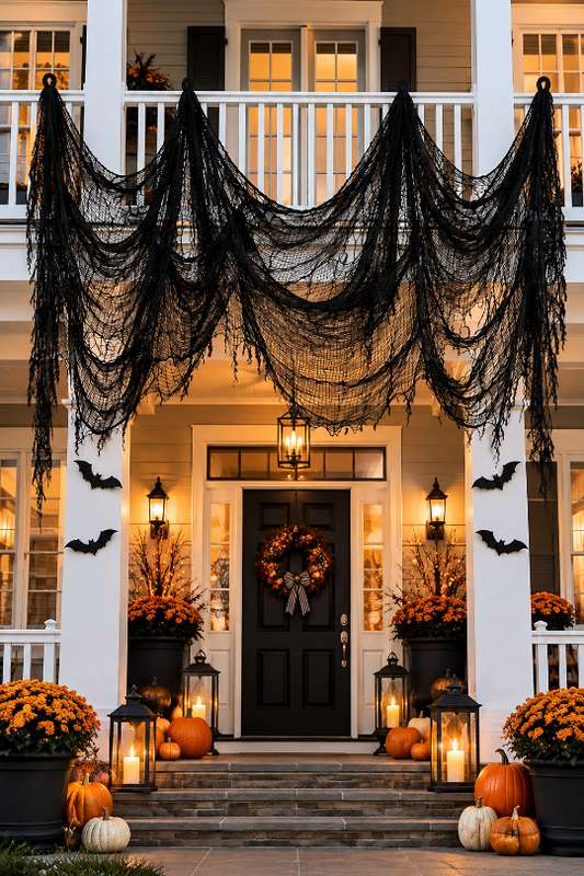 Halloween Midnight Haunt Large Spider Web Cloth