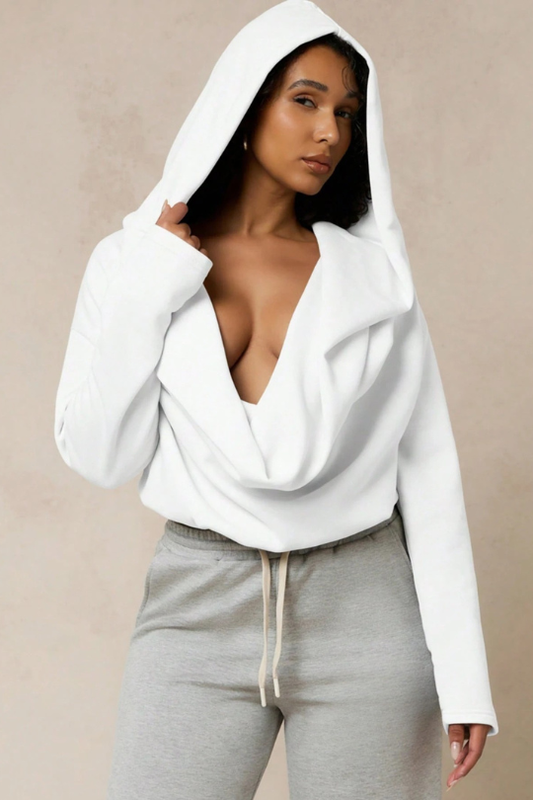 Hooded Cowl Neck Lounge Pullover