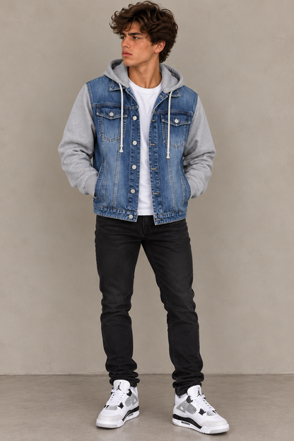 Men’s Double Take Hooded Denim Jacket