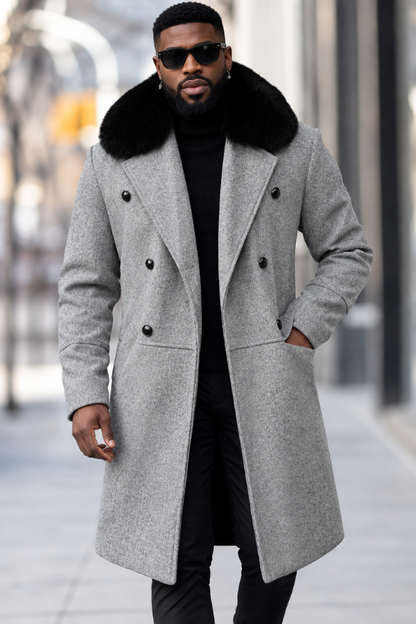 Men’s Frostline Shearling Collar Overcoat