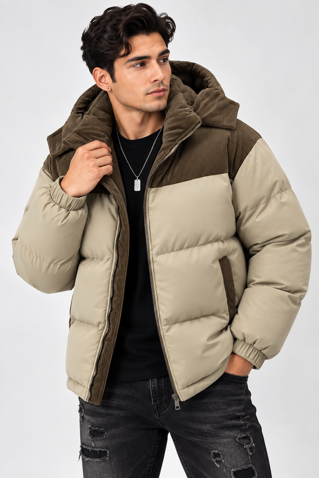 Men’s Ice Mode Colorblock Puffer Coat
