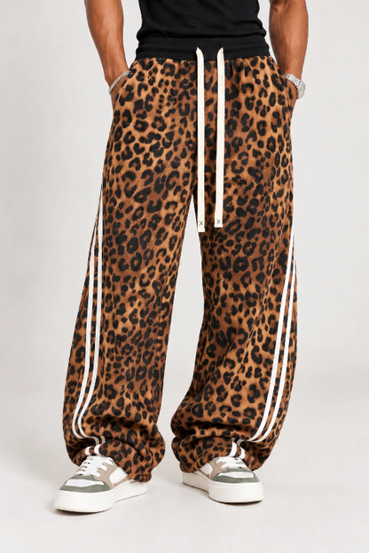 Men's Leopard Theory Wide-Leg Track Pants