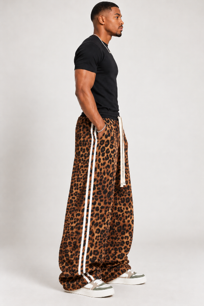 Men's Leopard Theory Wide-Leg Track Pants