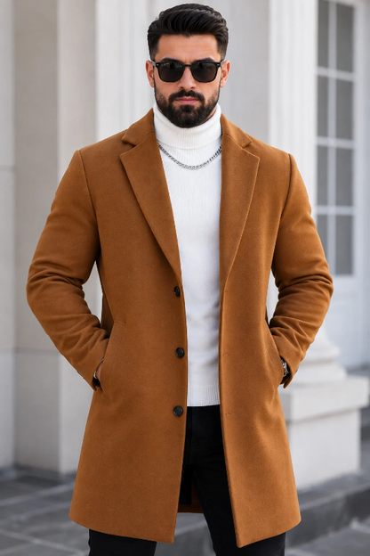 Men’s Main Event Tweed Overcoat