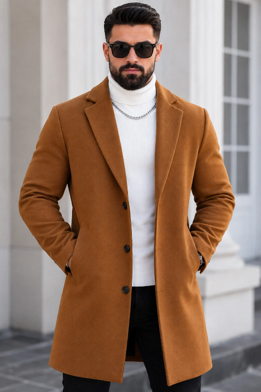 Men’s Main Event Tweed Overcoat
