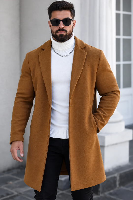 Men’s Main Event Tweed Overcoat