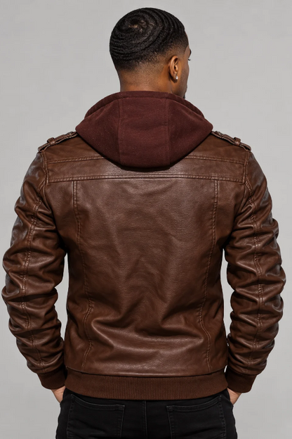 Men’s Nightshift Hooded Moto Jacket