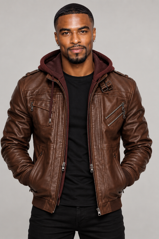 Men’s Nightshift Hooded Moto Jacket